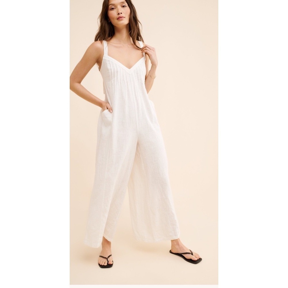 Free People Ethereal Drifting Dreams One Piece Jumpsuit Small Oversized Wide Leg